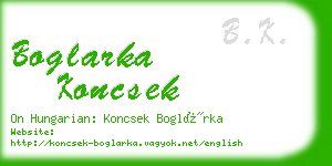boglarka koncsek business card